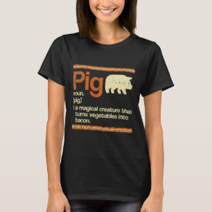 Camiseta Engraçado Presente Bacon E Definição De Porcos