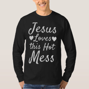 Camiseta Engraçado Presente Cristão para Mulheres Jesus ama