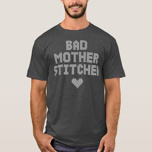 Camiseta Engraçado Presente Cruzado para Mãe Stitcher (Frente)