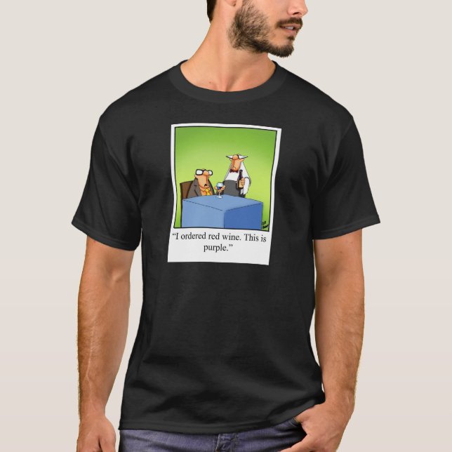 Camiseta Engraçado Presente de Cartoon de Vinho Vermelho! (Frente)