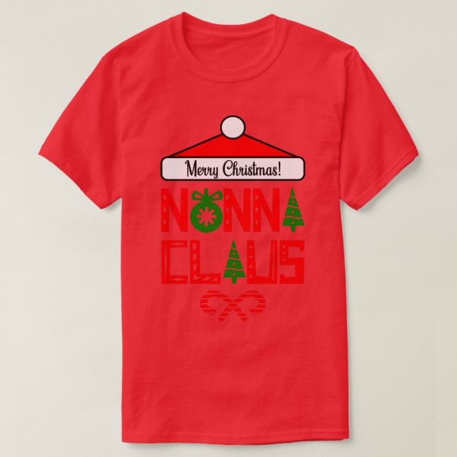 Camiseta Engraçado Presente de Natal Nonna Claus (Frente do Design)