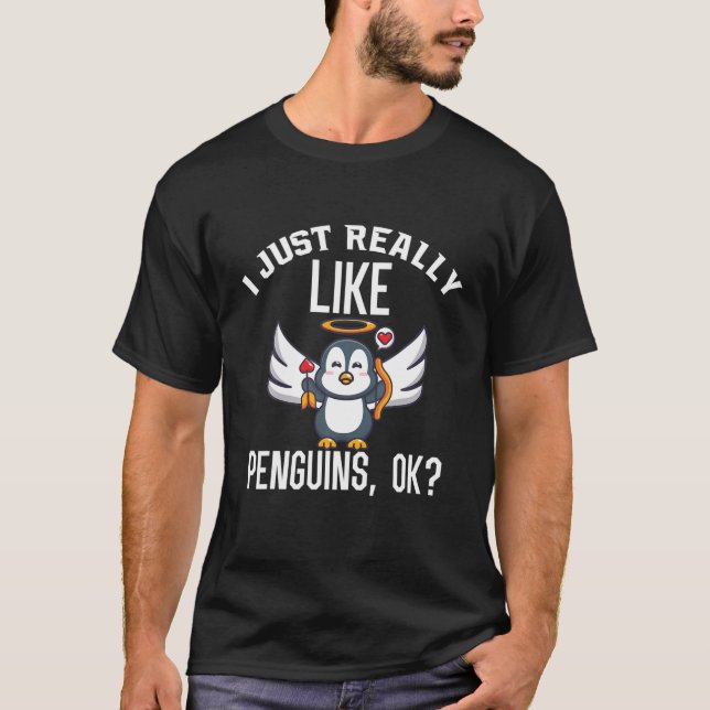 Camiseta Engraçado Presente De Pinguim Eu Gosto Muito De Pi (Frente)