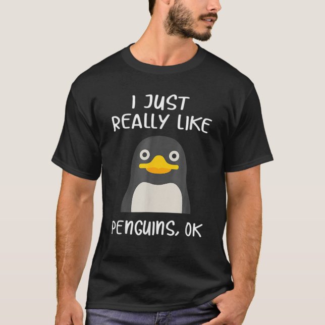 Camiseta Engraçado Presente De Pinguim Eu Gosto Muito De Pi (Frente)