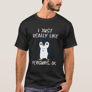 Camiseta Engraçado Presente De Pinguim Eu Gosto Muito De Pi