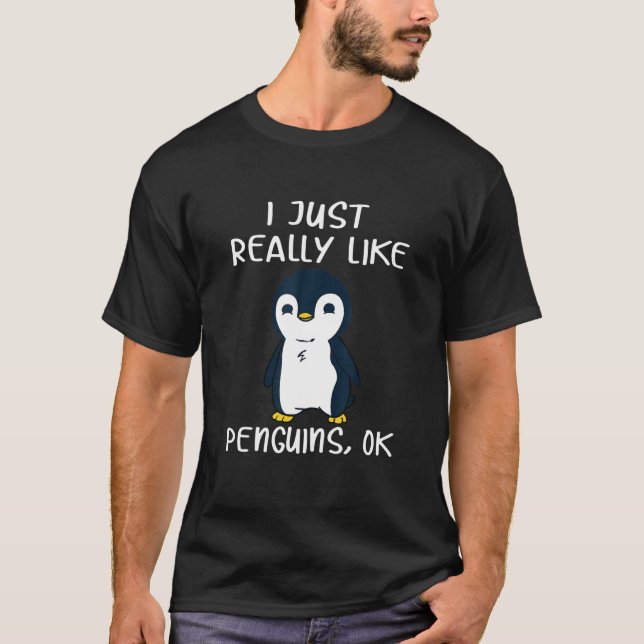 Camiseta Engraçado Presente De Pinguim Eu Gosto Muito De Pi (Frente)