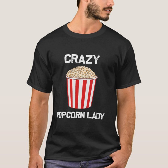Camiseta Engraçado Presente De Pipoca Para Mulher Comida De (Frente)