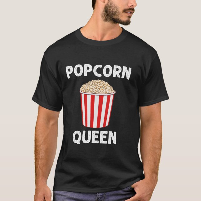 Camiseta Engraçado Presente De Pipoca Para Mulher Comida De (Frente)