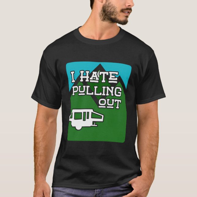 Camiseta Engraçado Presente De Rv Odeio Levantar Acampament (Frente)
