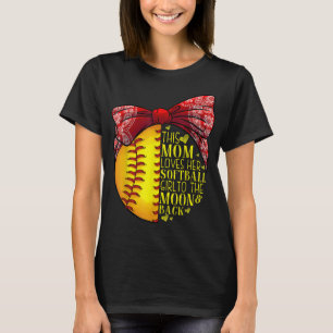 Camiseta Engraçado Presente de Softball Mamãe Mulheres Pren