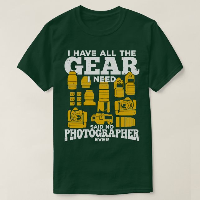 Camiseta Engraçado Presente Fotógrafo Fotográfico (Frente do Design)