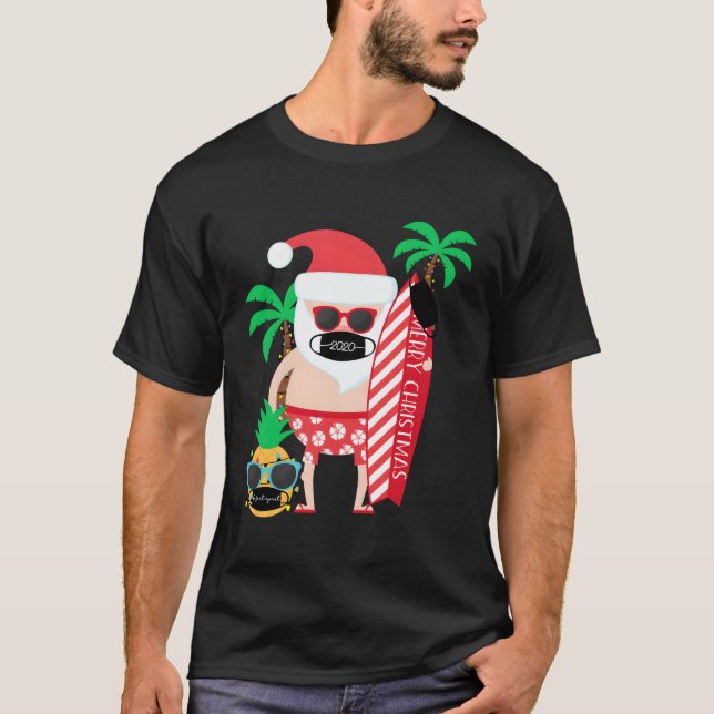 Camiseta Engraçado Presente Natal Em Julho Em Papais noeis  (Frente)