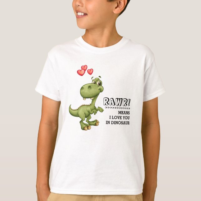 Camiseta Engraçado Presente no Dia de os namorados Dinossau (Frente)
