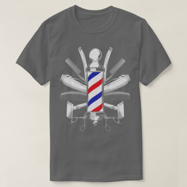 Camiseta Engraçado Presente Para Homens Barbershop Policiai (Frente do Design)