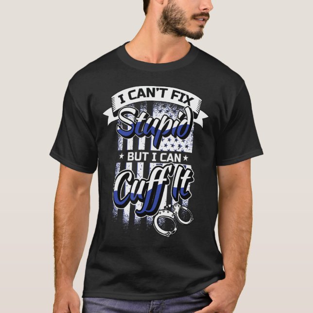 Camiseta Engraçado Presente Policial - algemas Polícia da P (Frente)