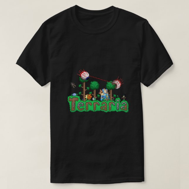 Camiseta Engraçado Presente Terraria Jogo Clássico T-Shirt  (Frente do Design)
