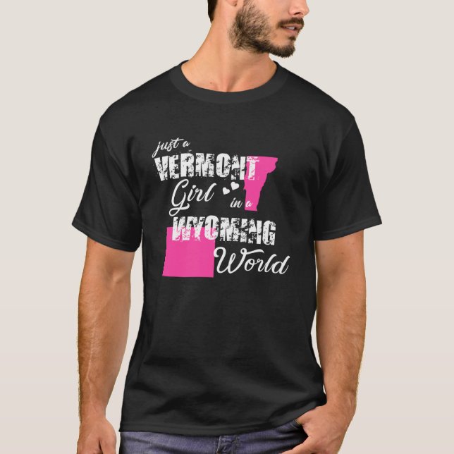 Camiseta Engraçado Presente Vermont Shirts Apenas uma garot (Frente)