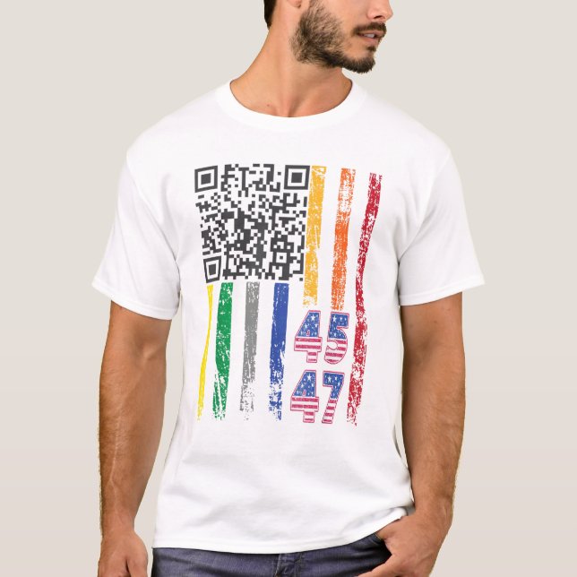 Camiseta Engraçado Presidente do QR Trump Dance Code (Frente)