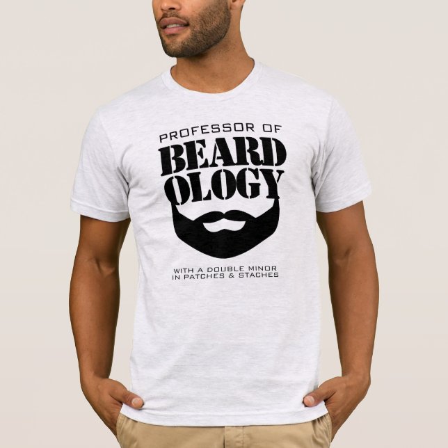 Camiseta Engraçado Professor de Beardology (Frente)