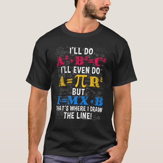 Camiseta Engraçado Professor de Matemática Humor Algebra Pi (Frente)