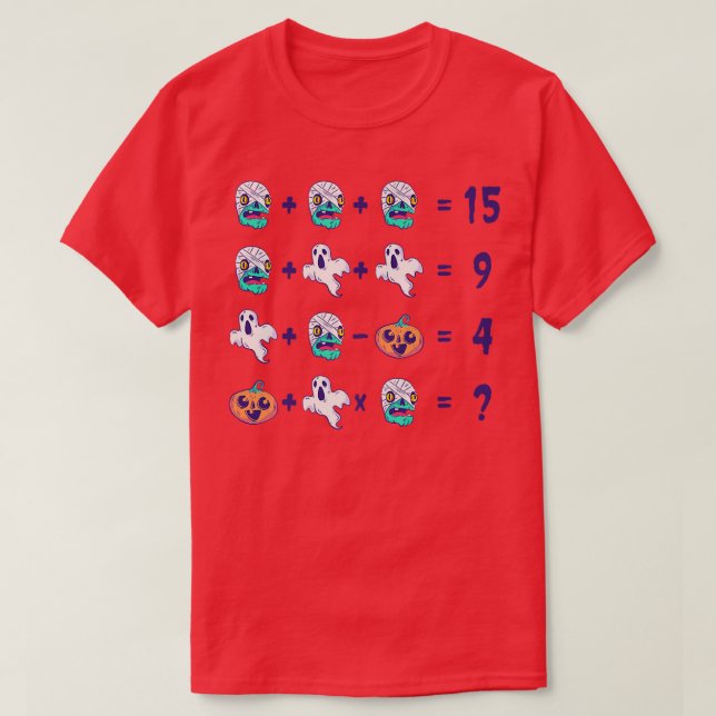 Camiseta Engraçado Professor de Matemática Pergunta Hallowe (Frente do Design)
