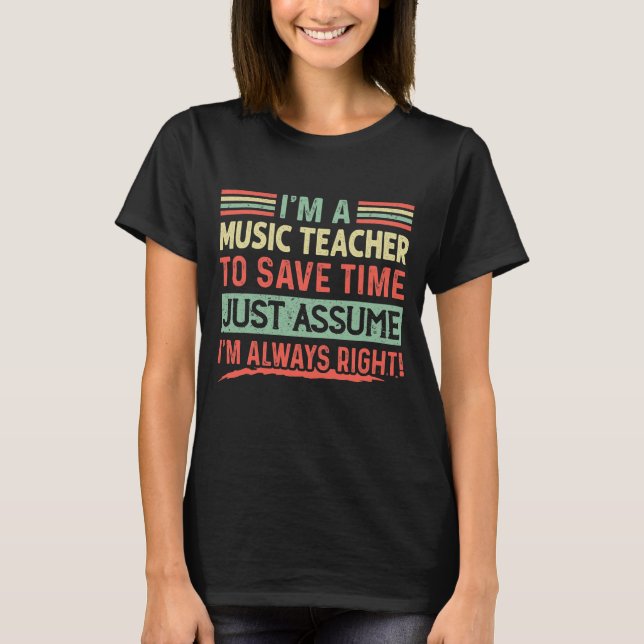 Camiseta Engraçado Professor de Música T-Shirt (Frente)