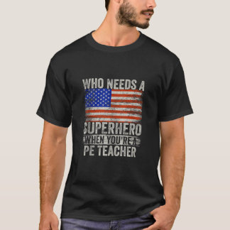 Camiseta Engraçado Professor De Pe Super Herói Vintage Teat