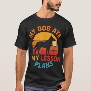 Camiseta Engraçado Professor Meu Cachorro Comeu Minha Lição