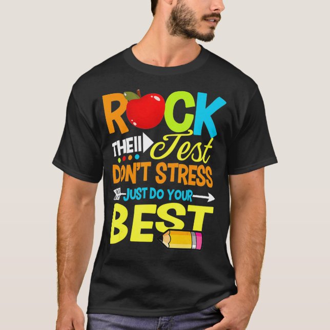 Camiseta Engraçado Professor Que Testa O Ensino De Testes (Frente)