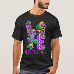 Camiseta Engraçado Professora da ESL Mardi Gras Família Cor