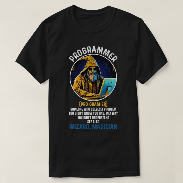 Camiseta Engraçado Programador Definição Coding Information (Frente do Design)