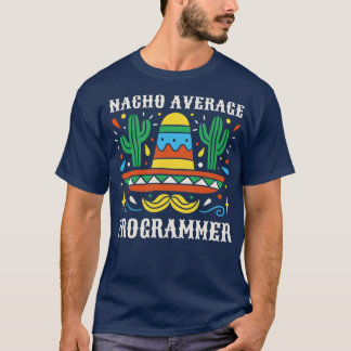 Camiseta Engraçado Programador Médio Vintage Mexicano Sombr