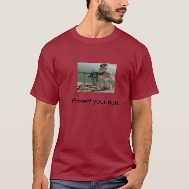 Camiseta Engraçado, proteja seus loucos (Frente)
