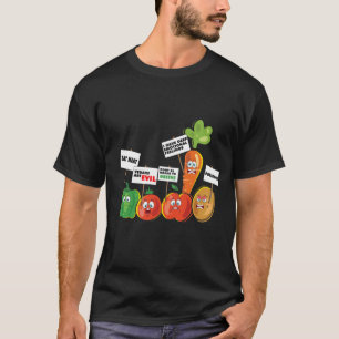 Camiseta Engraçado Protesto de Vegetais Pro Carne Anti-Vega