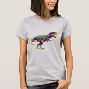 Camiseta Engraçado Psicodélico T Rex Dinossauro Arte