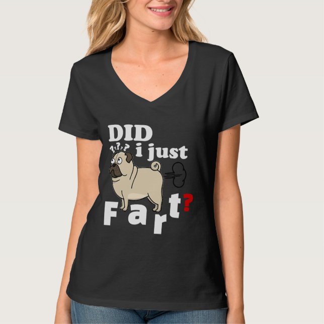 Camiseta Engraçado, Pug, Acabei De Começar... (Frente)