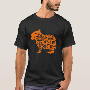 Camiseta Engraçado Pumpkin Capybara Candy Halloween Mens Mu