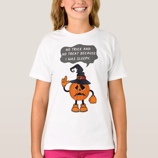 Camiseta Engraçado Pumpkin estava com sono (Frente)