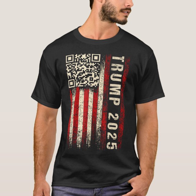 Camiseta Engraçado Qr Donald Trump Dancing 4745 Code Video (Frente)
