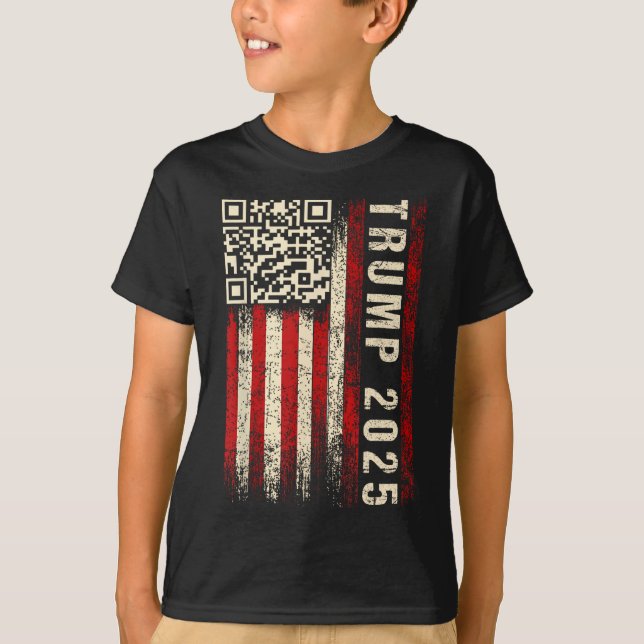 Camiseta Engraçado Qr Donald Trump Dancing 4745 Code Video (Frente)
