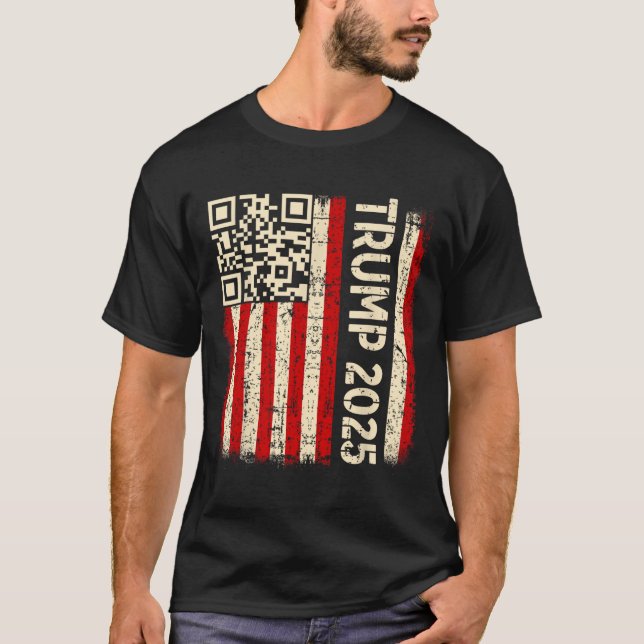Camiseta Engraçado Qr Donald Trump Dancing 4745 Code Video (Frente)