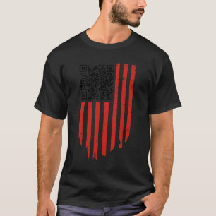 Camiseta Engraçado Qr Trump Dance Code Vermelho e Branco
