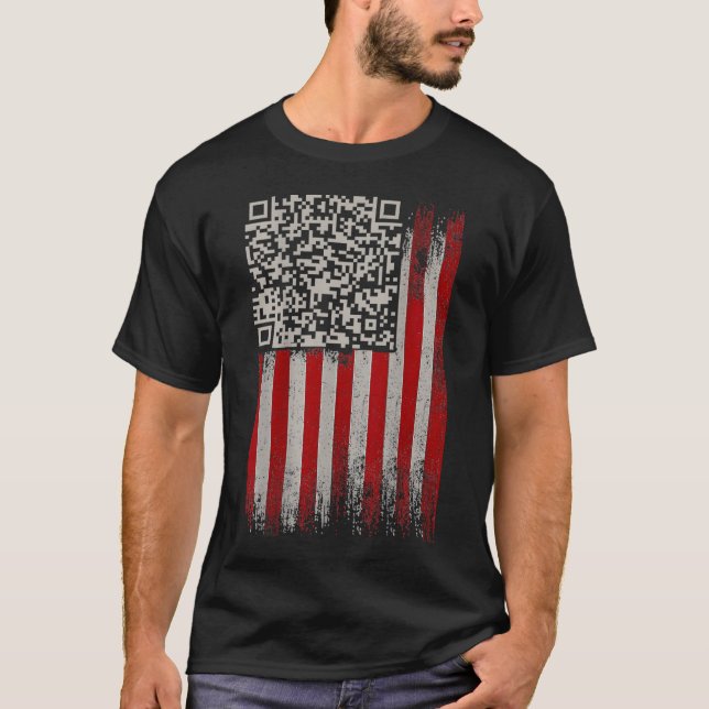 Camiseta Engraçado Qr Trumps Dançando Código (Frente)