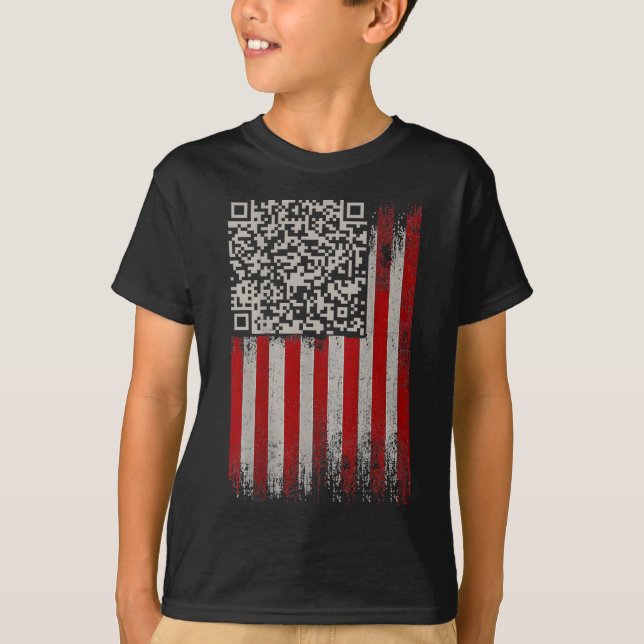 Camiseta Engraçado Qr Trumps Dançando Código (Frente)