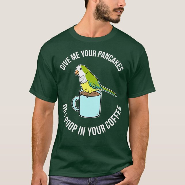 Camiseta Engraçado Quaker Parrot Presente Para Proprietário (Frente)