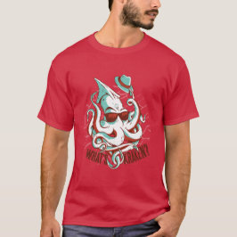 Camiseta Engraçado Que Cartoon De Octopus Gigante Kraken