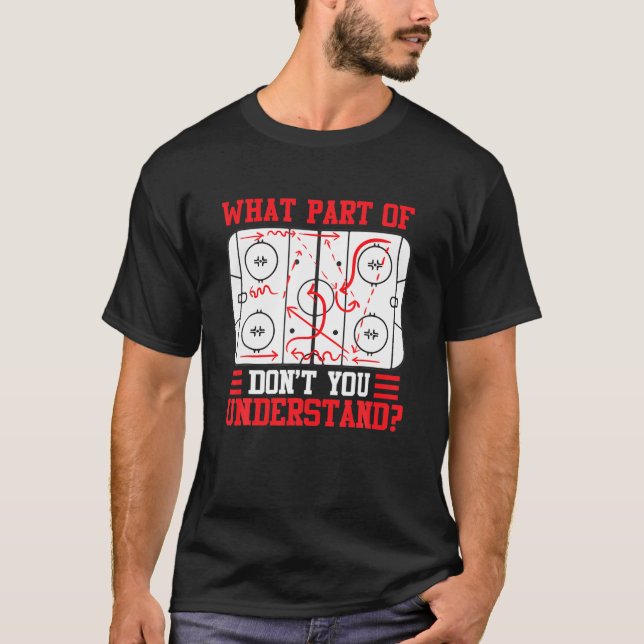 Camiseta Engraçado que parte do hóquei você não entende Hoc (Frente)
