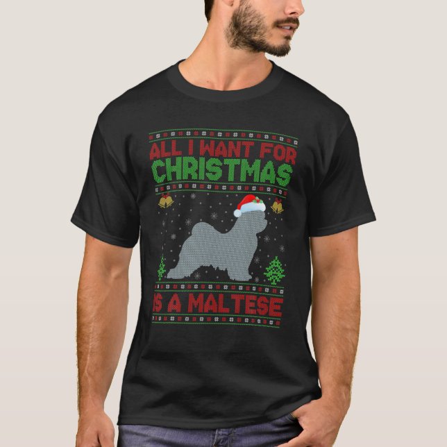 Camiseta Engraçado Que Tudo O Que Quero Para O Natal É Malt (Frente)