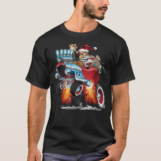 Camiseta Engraçado Quente Rod Papai Noel Feriado de Natal C