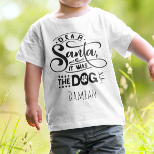 Camiseta Engraçado Querido Papai Noel foi o Cachorro Nome P