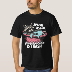 Camiseta Engraçado Raccoon Bath Art, Esplish Splash Splash